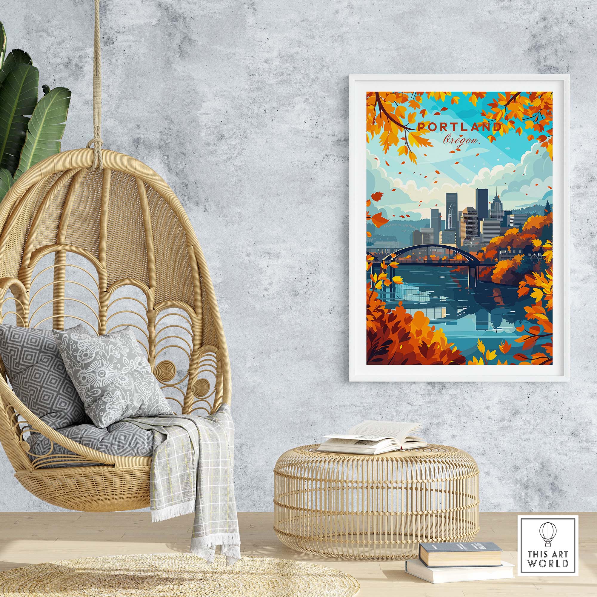 Portland Oregon Wall Art Print part of our best collection or travel posters and prints - ThisArtWorld