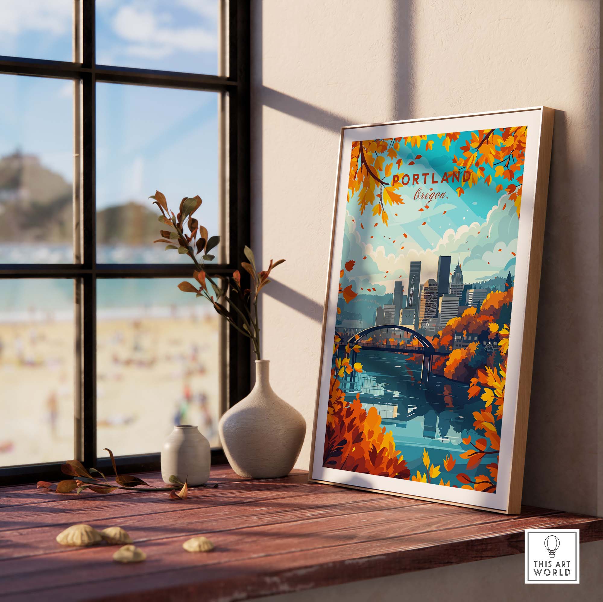 Portland Oregon Wall Art Print part of our best collection or travel posters and prints - ThisArtWorld
