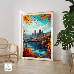 Portland Oregon Wall Art Print part of our best collection or travel posters and prints - ThisArtWorld