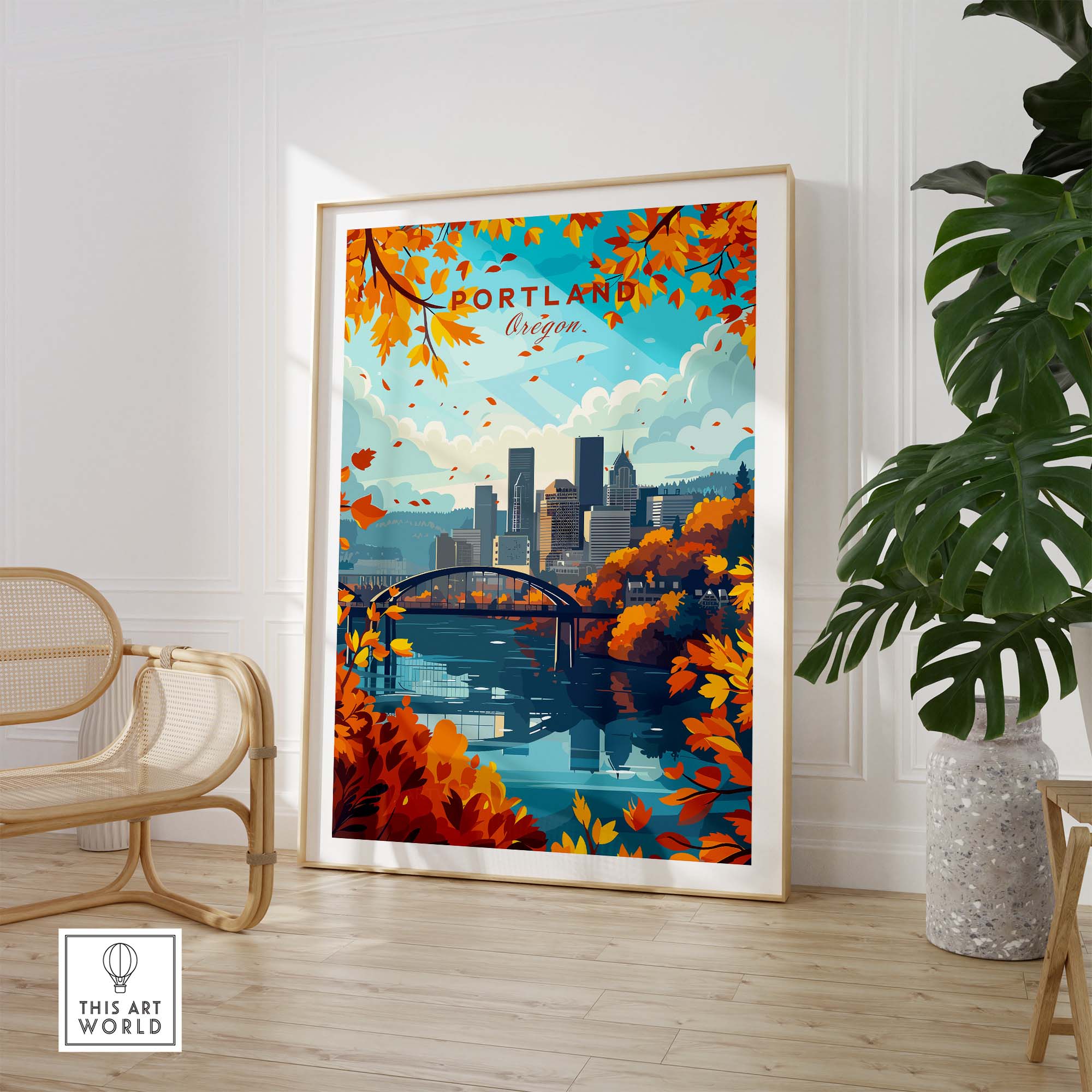 Portland Oregon Wall Art Print part of our best collection or travel posters and prints - ThisArtWorld