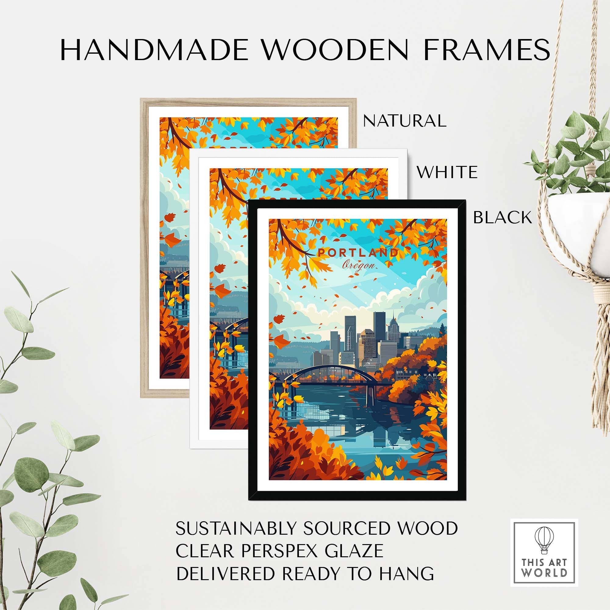 Portland Oregon Wall Art Print part of our best collection or travel posters and prints - ThisArtWorld