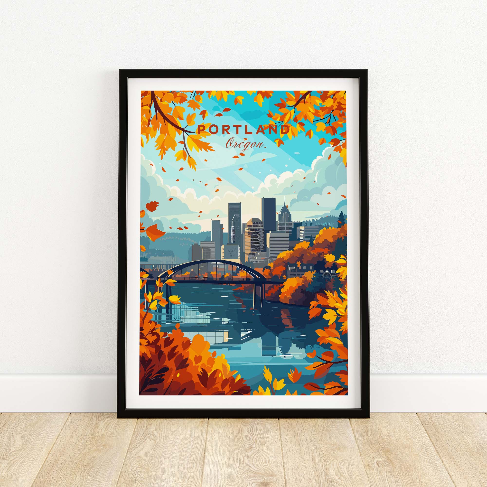 Portland Oregon Wall Art Print part of our best collection or travel posters and prints - ThisArtWorld