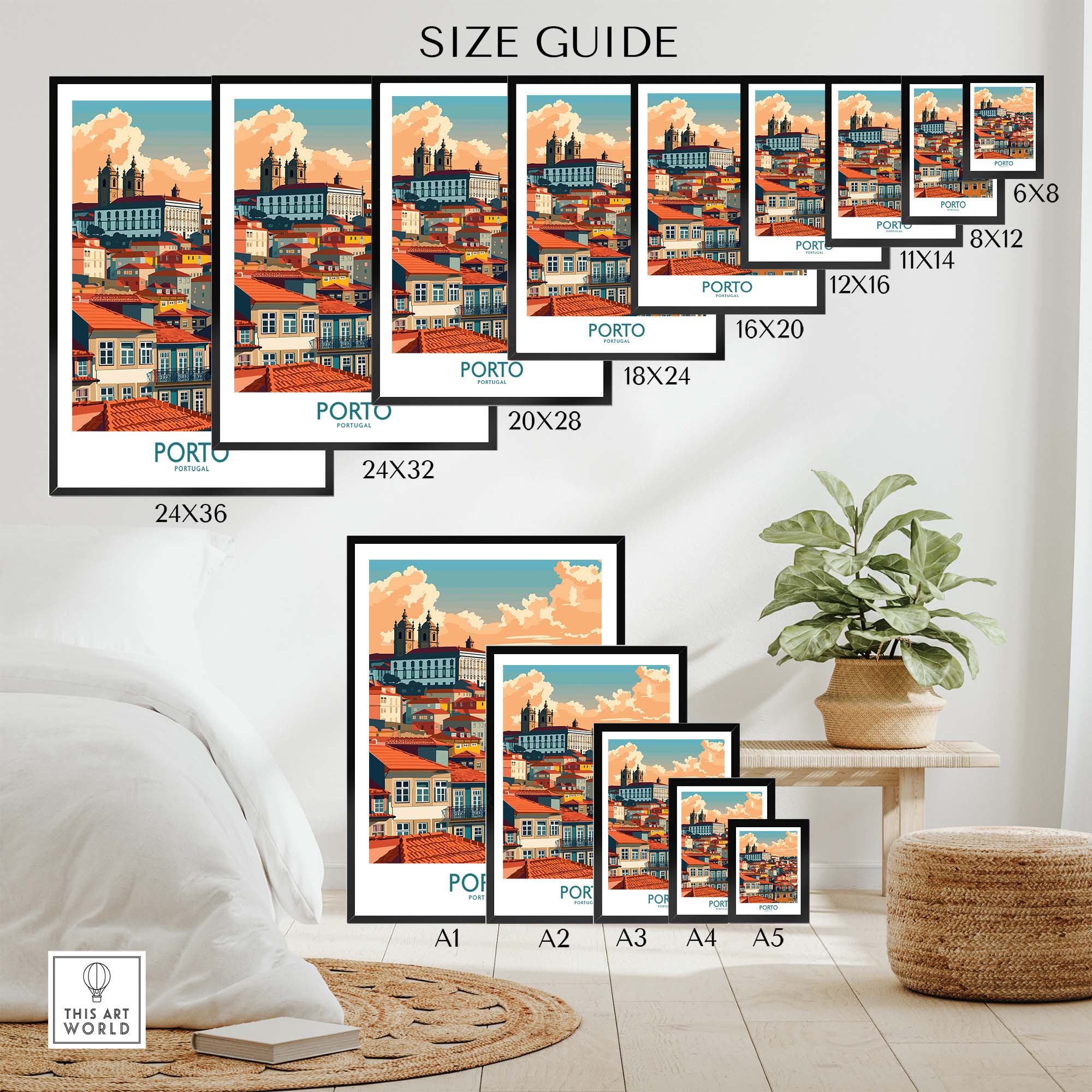 Porto Print part of our best collection or travel posters and prints - ThisArtWorld