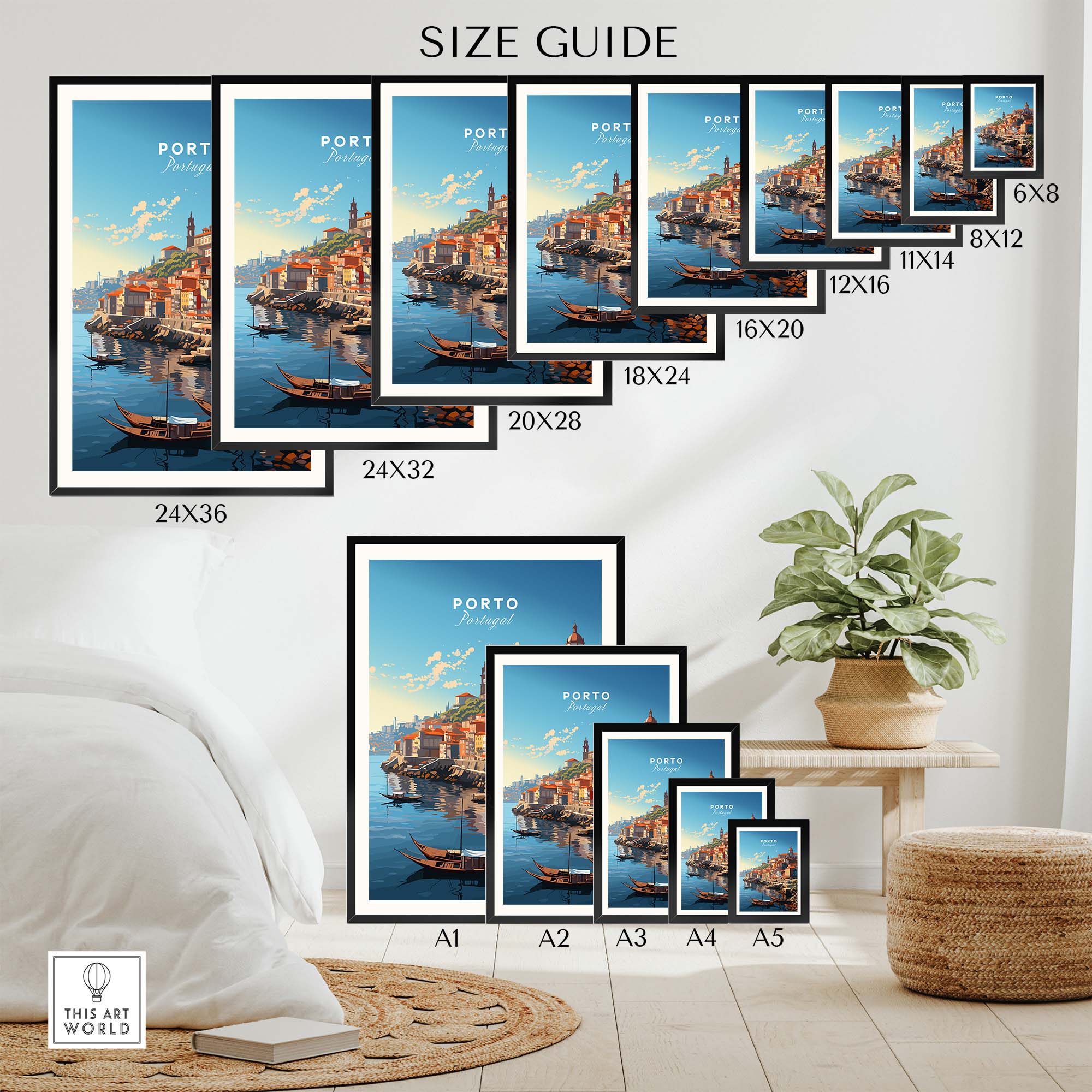 Porto Travel Print part of our best collection or travel posters and prints - ThisArtWorld