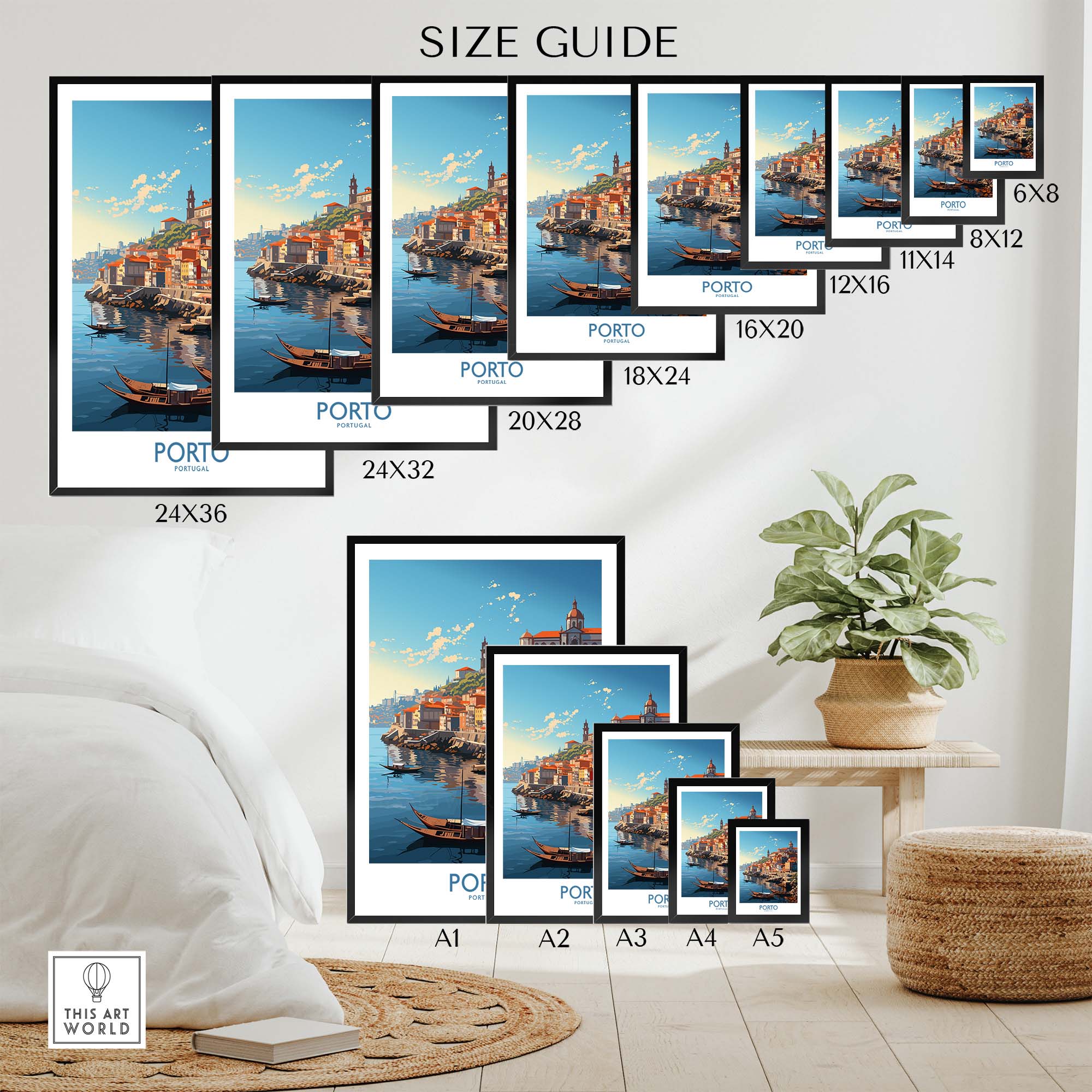 Porto Wall Art Print part of our best collection or travel posters and prints - ThisArtWorld