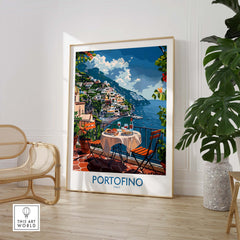 Portofino Travel Poster Print - Italy Landscape Wall Art