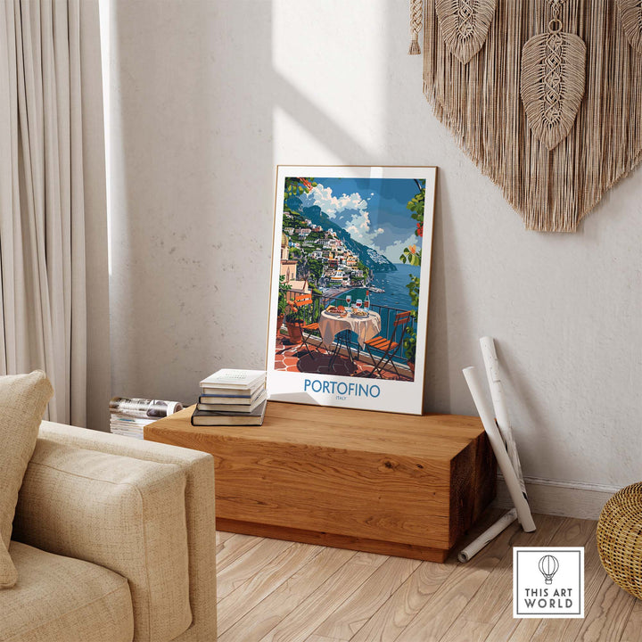 Portofino Travel Poster Print - Italy Landscape Wall Art