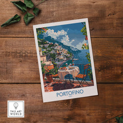 Portofino Travel Poster Print - Italy Landscape Wall Art