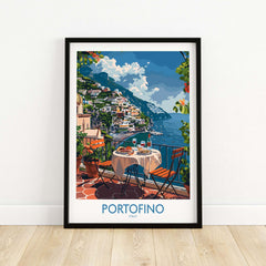Portofino Travel Poster Print - Italy Landscape Wall Art