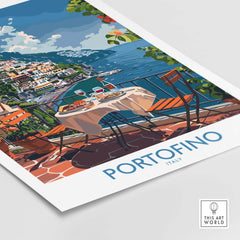 Portofino Travel Poster Print - Italy Landscape Wall Art