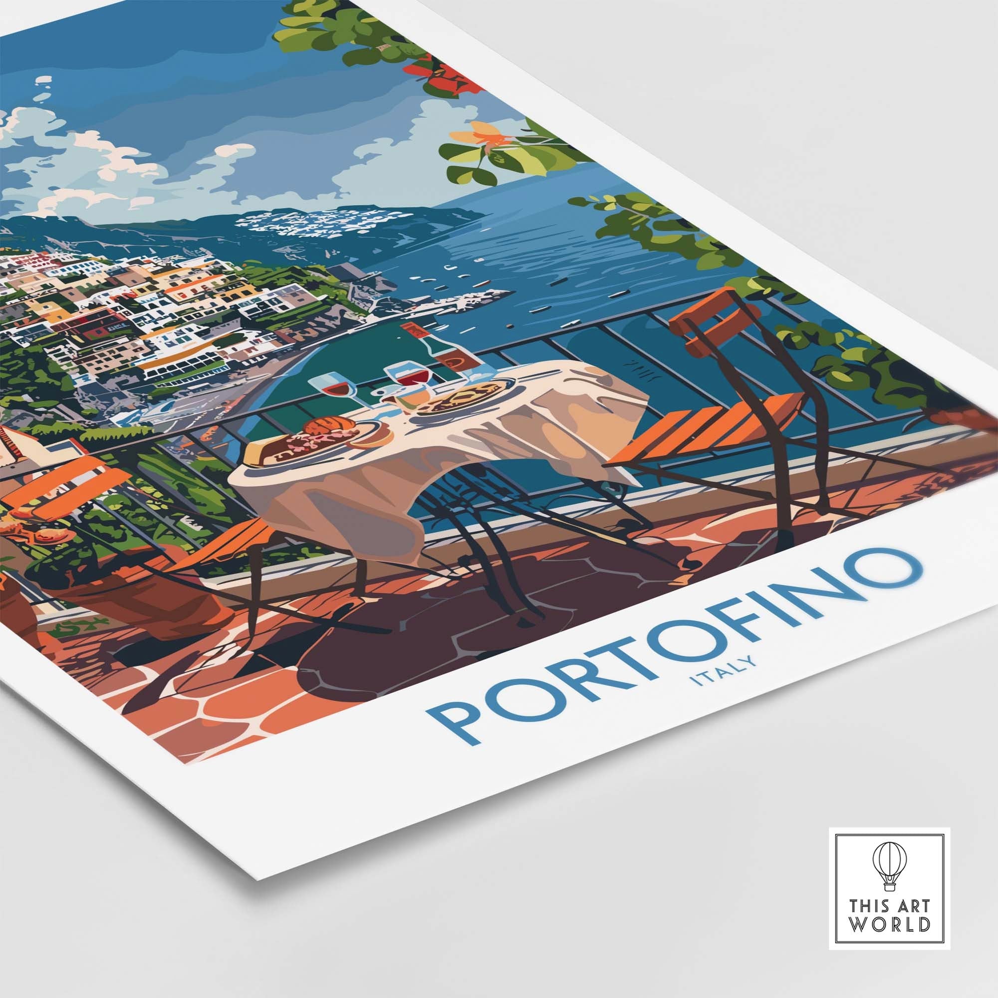 Portofino Travel Poster Print - Italy Landscape Wall Art