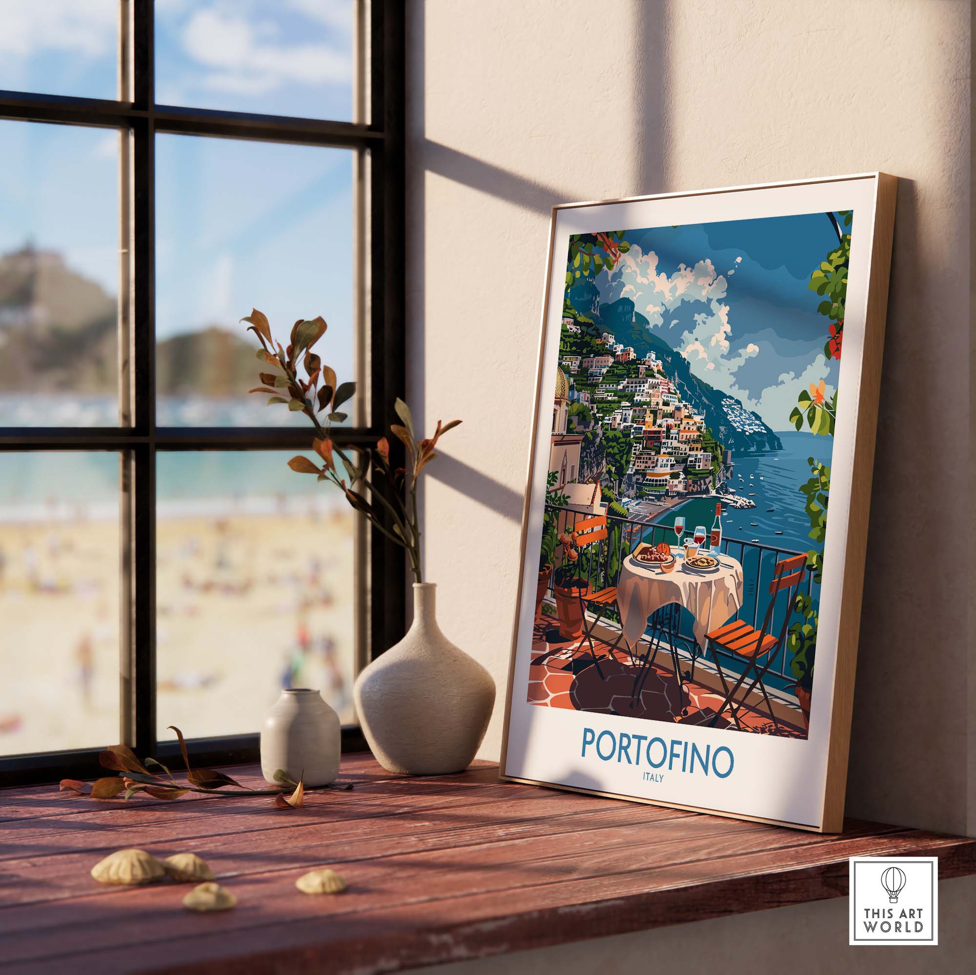 Portofino Travel Poster Print - Italy Landscape Wall Art