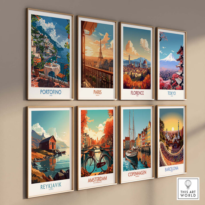 Portofino Travel Poster Print - Italy Landscape Wall Art