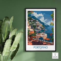 Portofino Travel Poster Print - Italy Landscape Wall Art