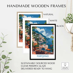 Portofino Travel Poster Print - Italy Landscape Wall Art