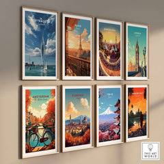 Portsmouth Print | Hampshire Coast Wall Decor featuring vibrant coastal artwork and historic landmarks.