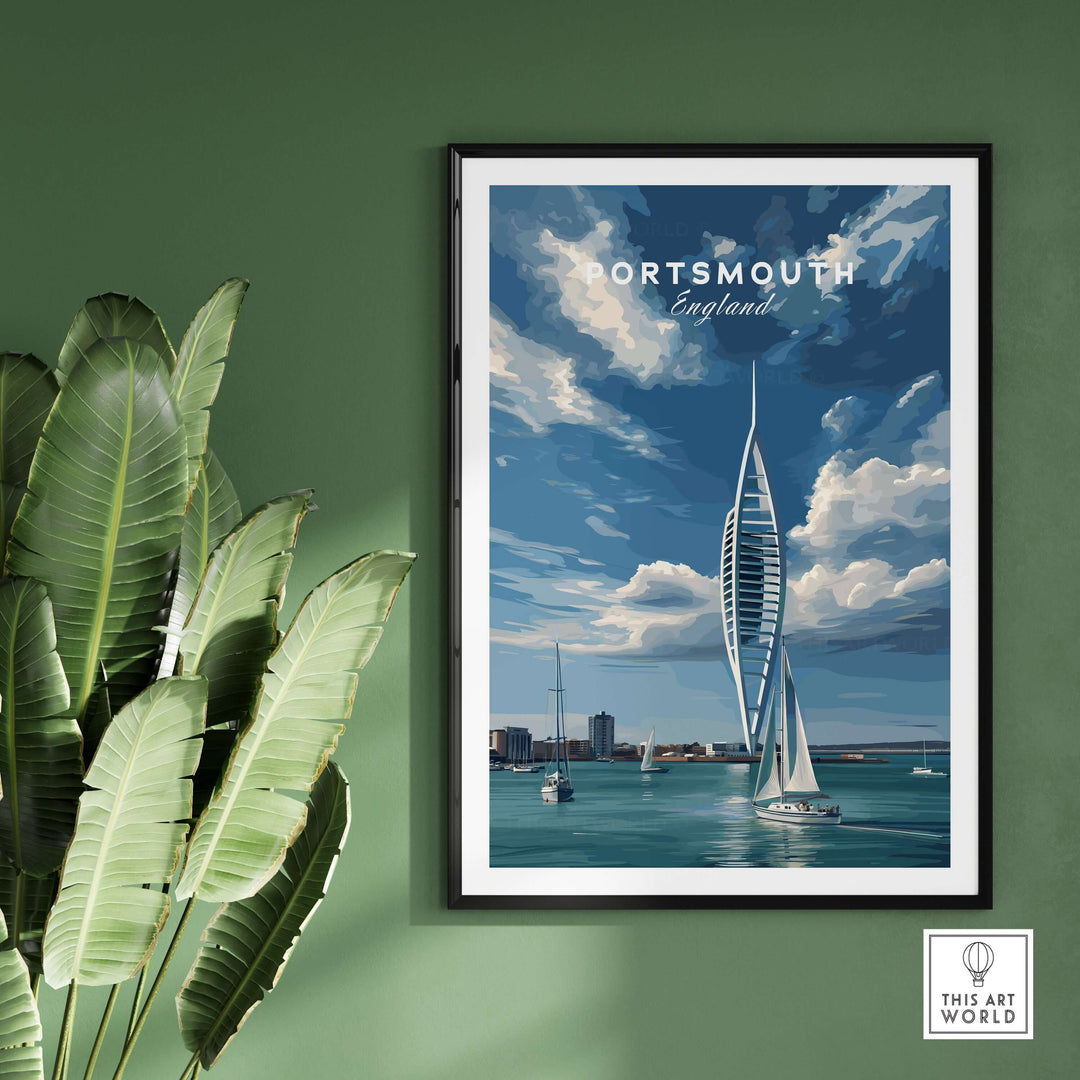Portsmouth Print | Hampshire Coast Wall Decor showcasing vibrant coastal scenery and historic charm of Portsmouth, England.