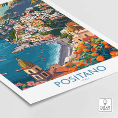 Positano Coastal Landscape Print - Add a Touch of Italian Charm to Your Home