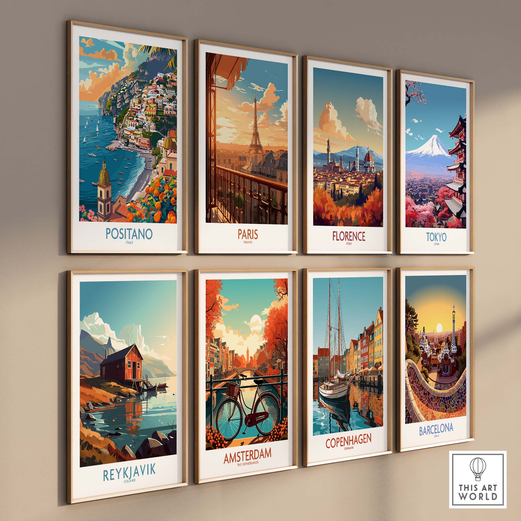Positano Coastal Landscape Print - Add a Touch of Italian Charm to Your Home, featuring the scenic Amalfi Coast.