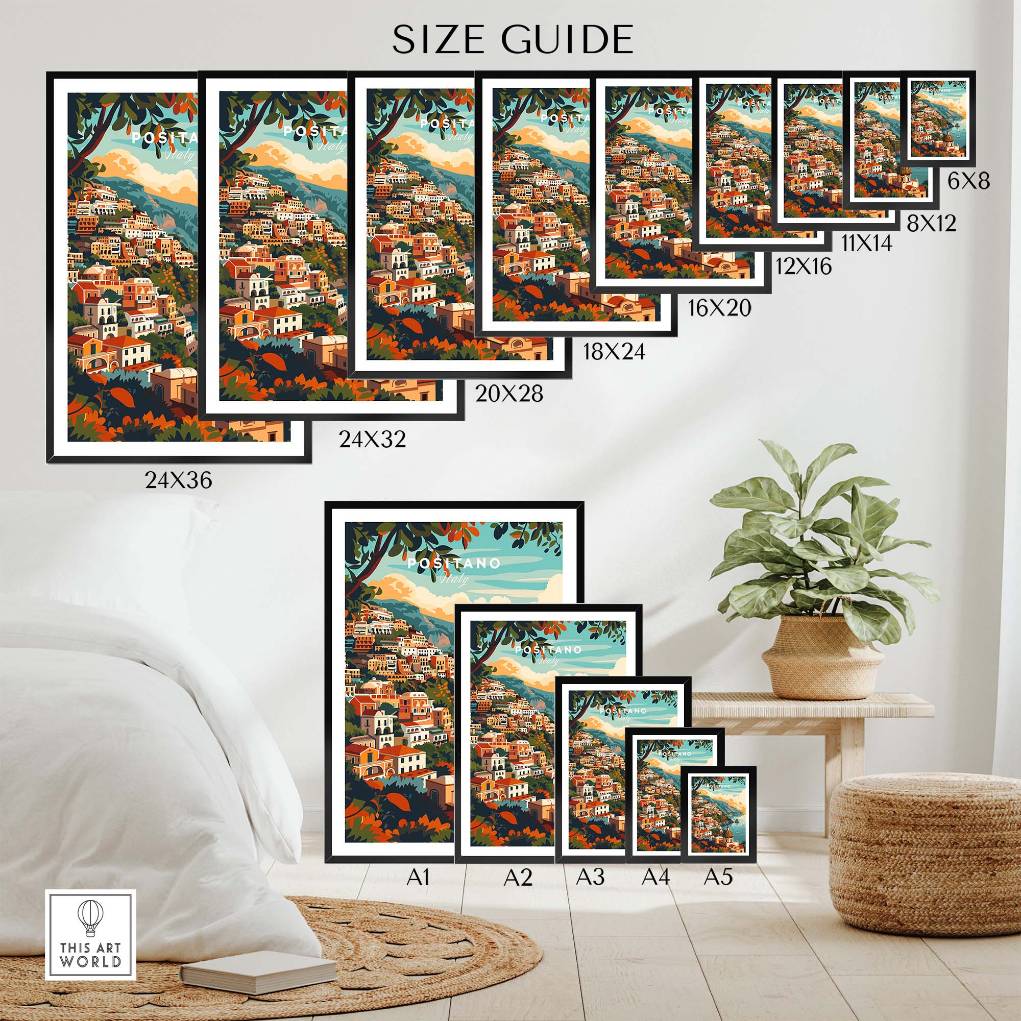 Positano Travel Poster Italy