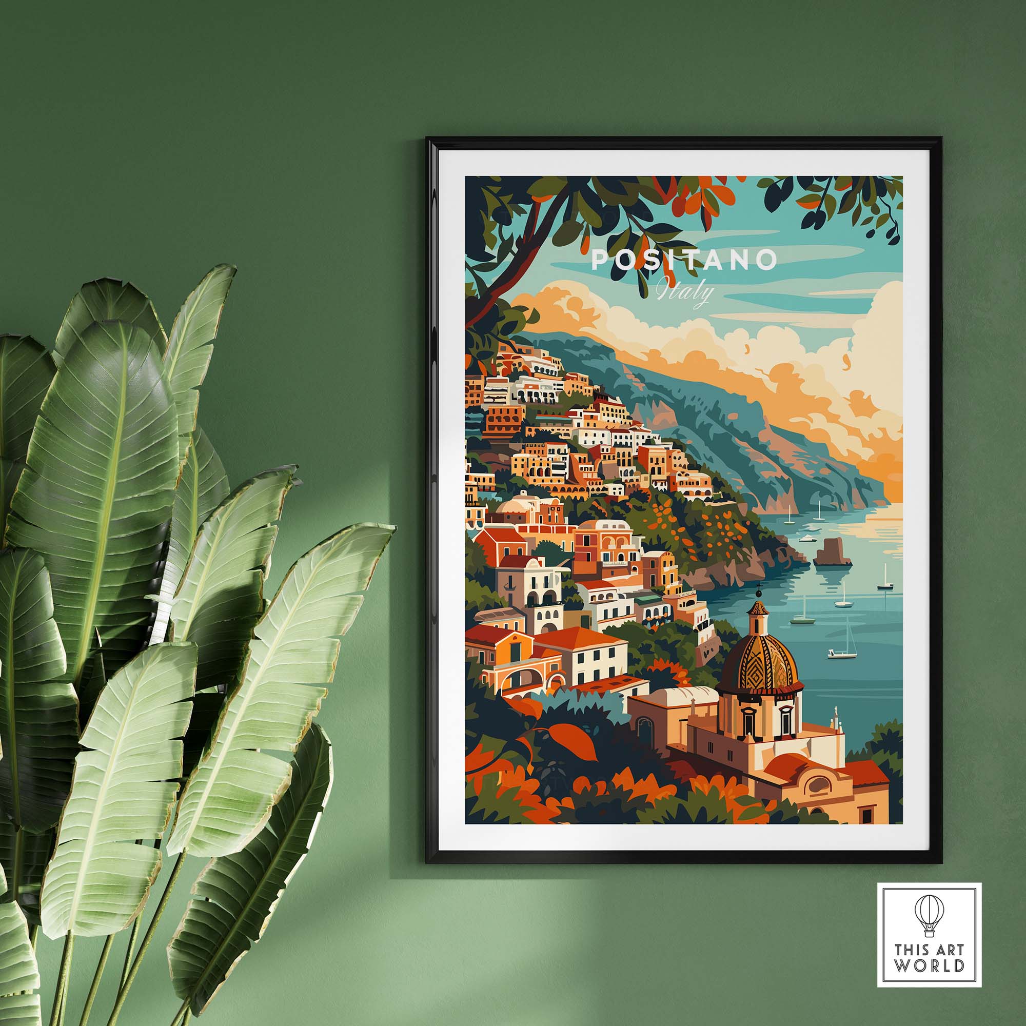 Positano Travel Poster Italy