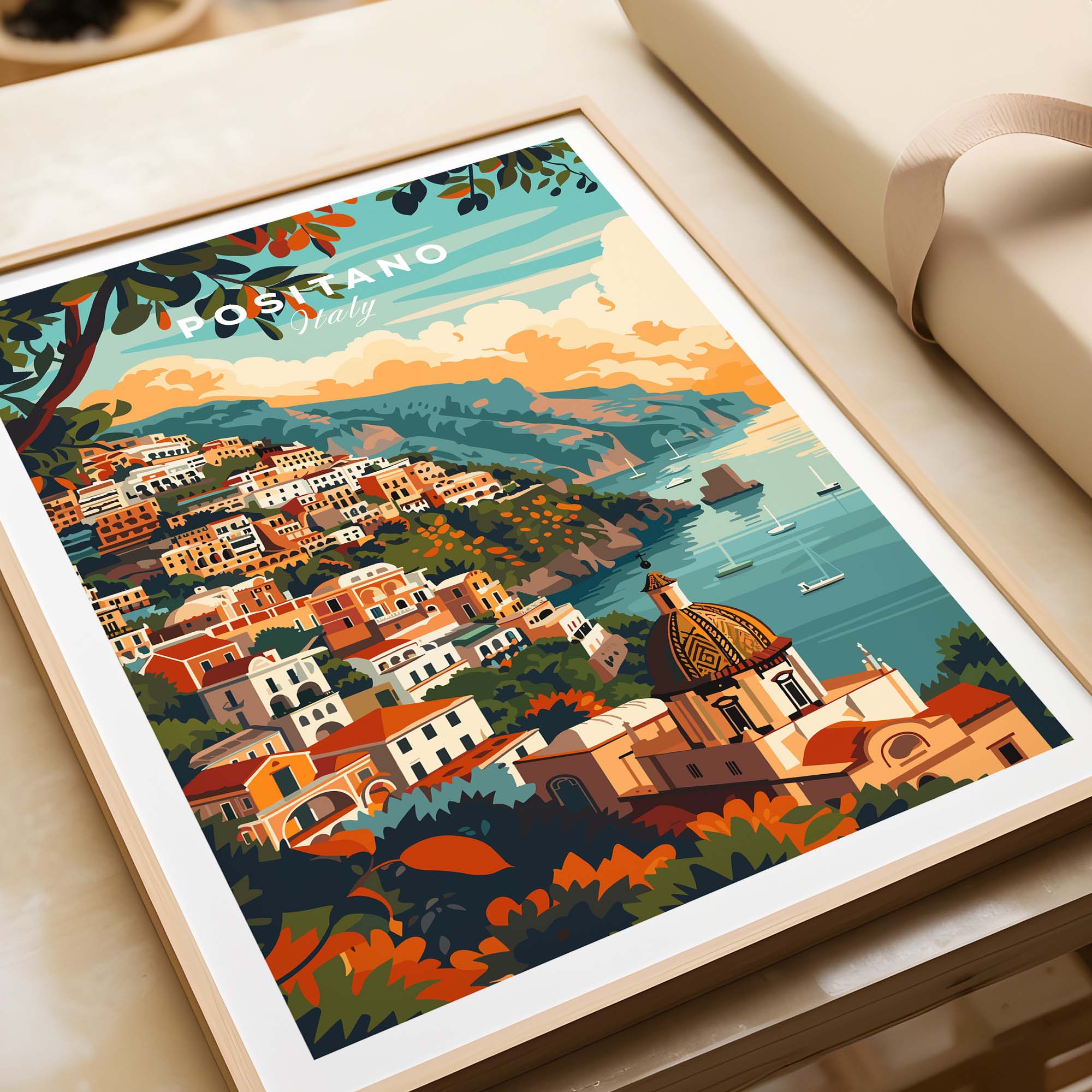 Positano Travel Poster Italy