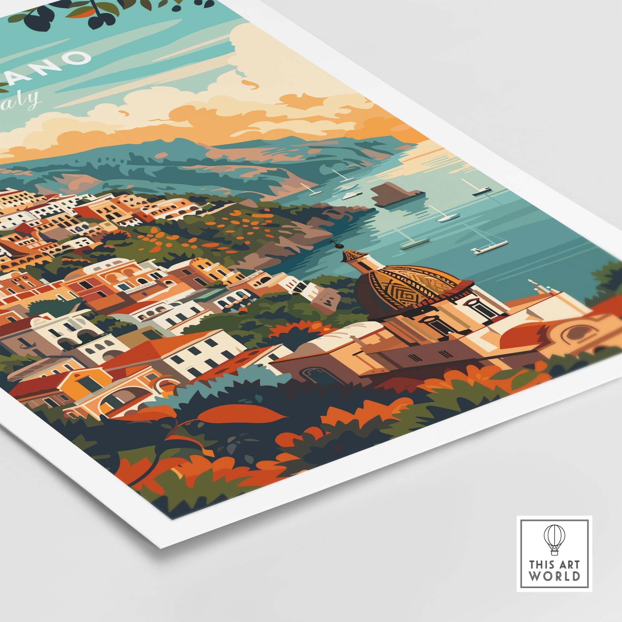 Positano Travel Poster Italy