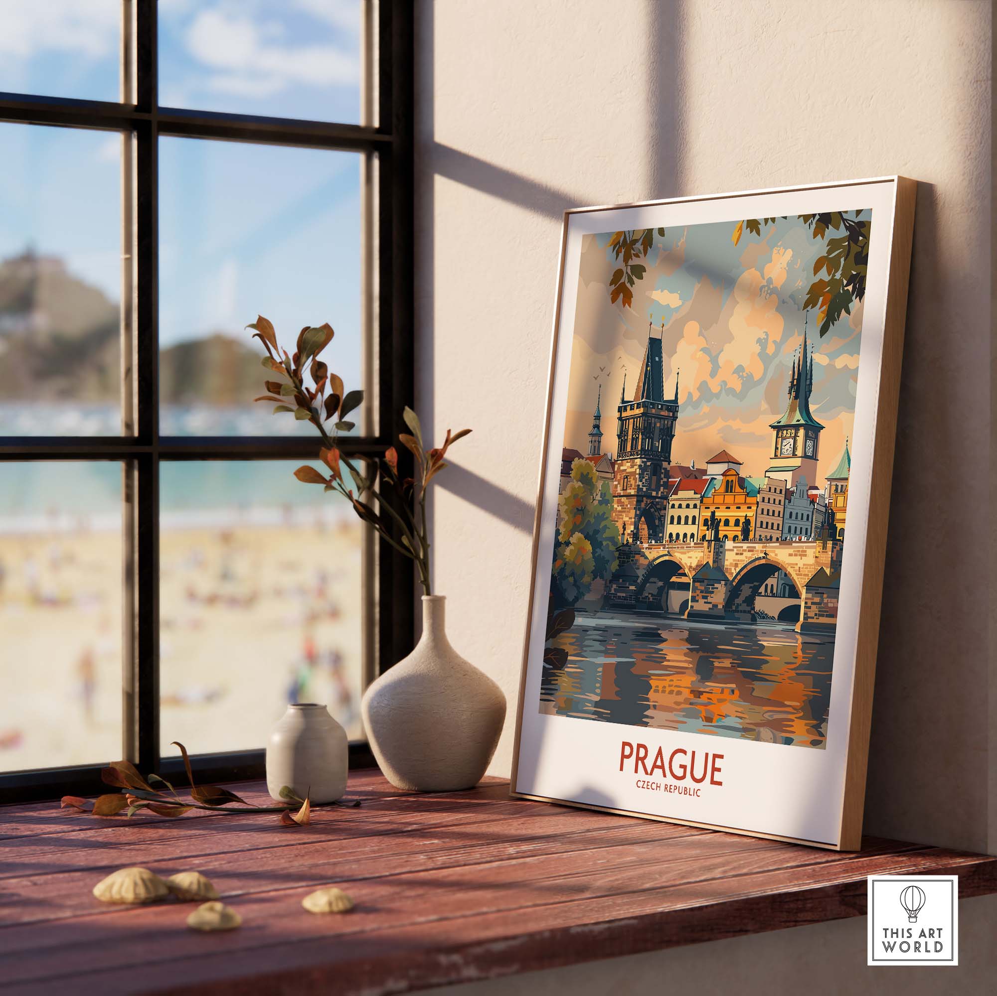Prague Travel Poster view our best collection or travel posters and prints - ThisArtWorld