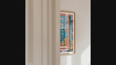 Matisse Open Window Sea View Balcony Art Print | Matisse Inspired displayed in a bright room with a view.