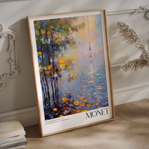 Claude Monet Art Print - Impressionist Wall Art Poster - Monet Framed Print displayed in a stylish interior setting.