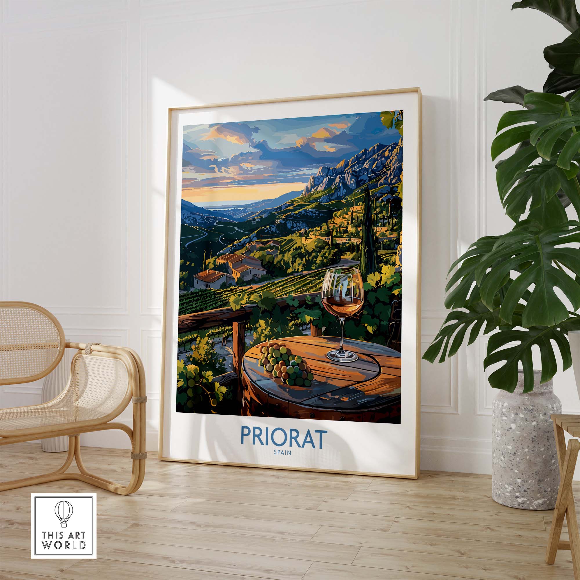 Priorat Spain Poster - Stunning Poster of the Iconic Priorat Region in Spain