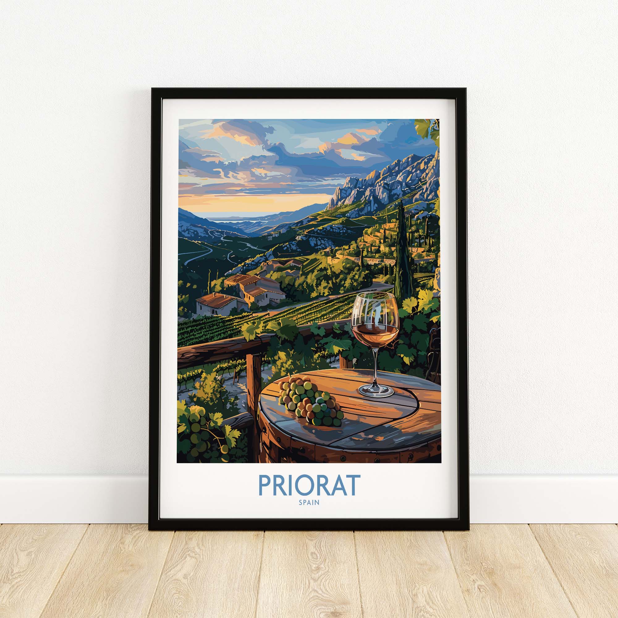 Priorat Spain Poster - Stunning Poster of the Iconic Priorat Region in Spain