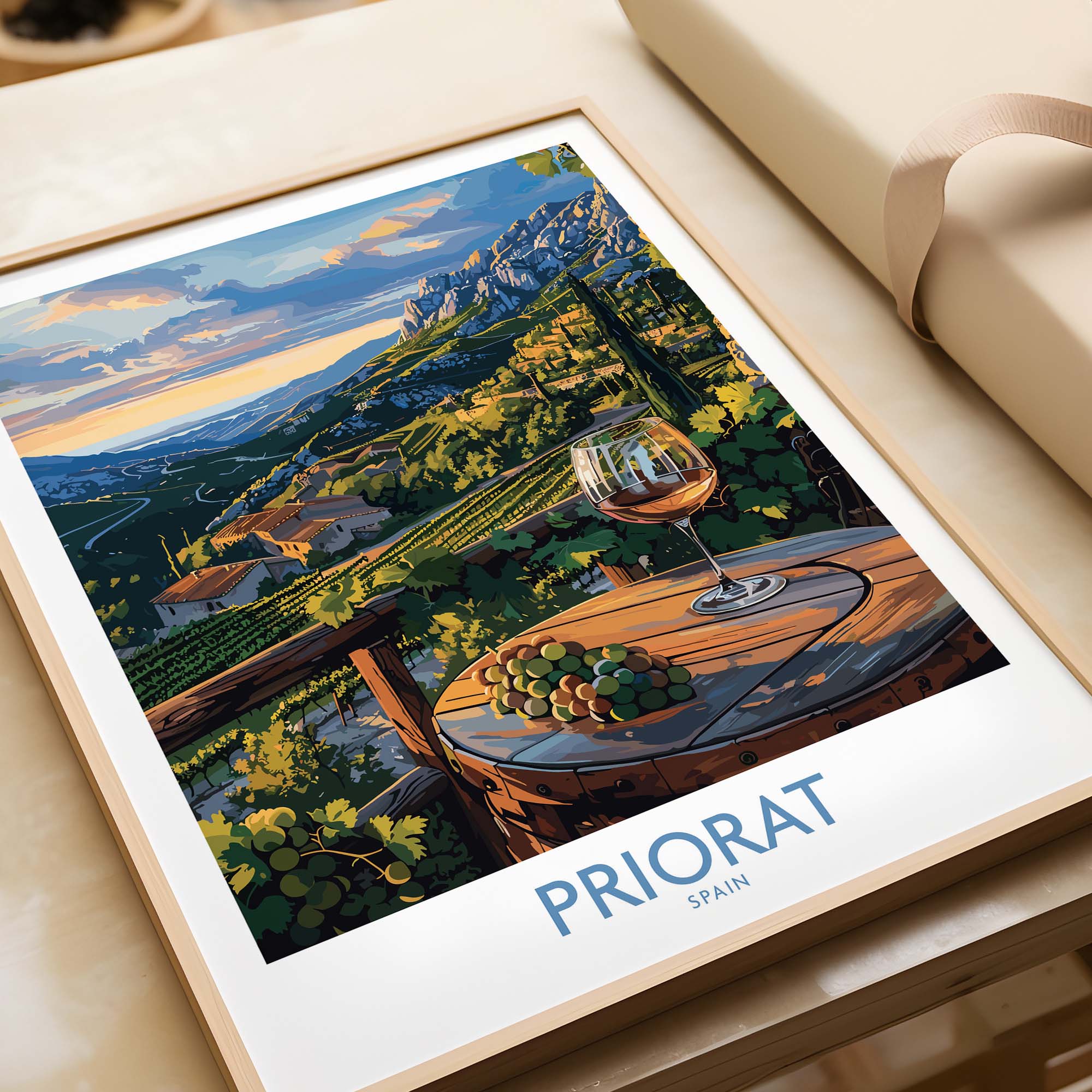 Priorat Spain Poster - Stunning Poster of the Iconic Priorat Region in Spain