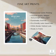 Pristina Canvas Art Print | Balkan City Wall Art showcasing a vibrant urban scene of Kosovo's capital city.