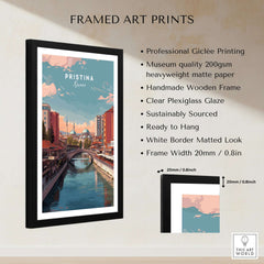 Pristina Canvas Art Print | Balkan City Wall Art framed print showcasing urban landscape and vibrant colors.
