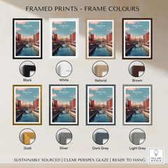 Pristina Canvas Art Print | Balkan City Wall Art displayed in various frame colors including black, white, natural, and brown.