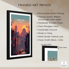 Pristina City Canvas Art Print | Kosovo Travel Wall Decor framed with museum quality materials.