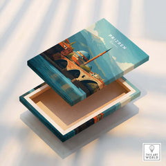 Prizren Bistrica River Old Town Canvas Print | Balkan Travel Wall Decor design with a picturesque scene of Prizren.