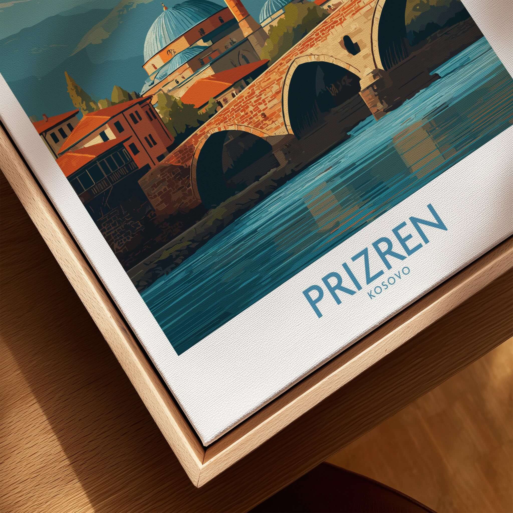 Prizren Kosovo Art Print showcasing the iconic architecture and landscape of Prizren, Kosovo.