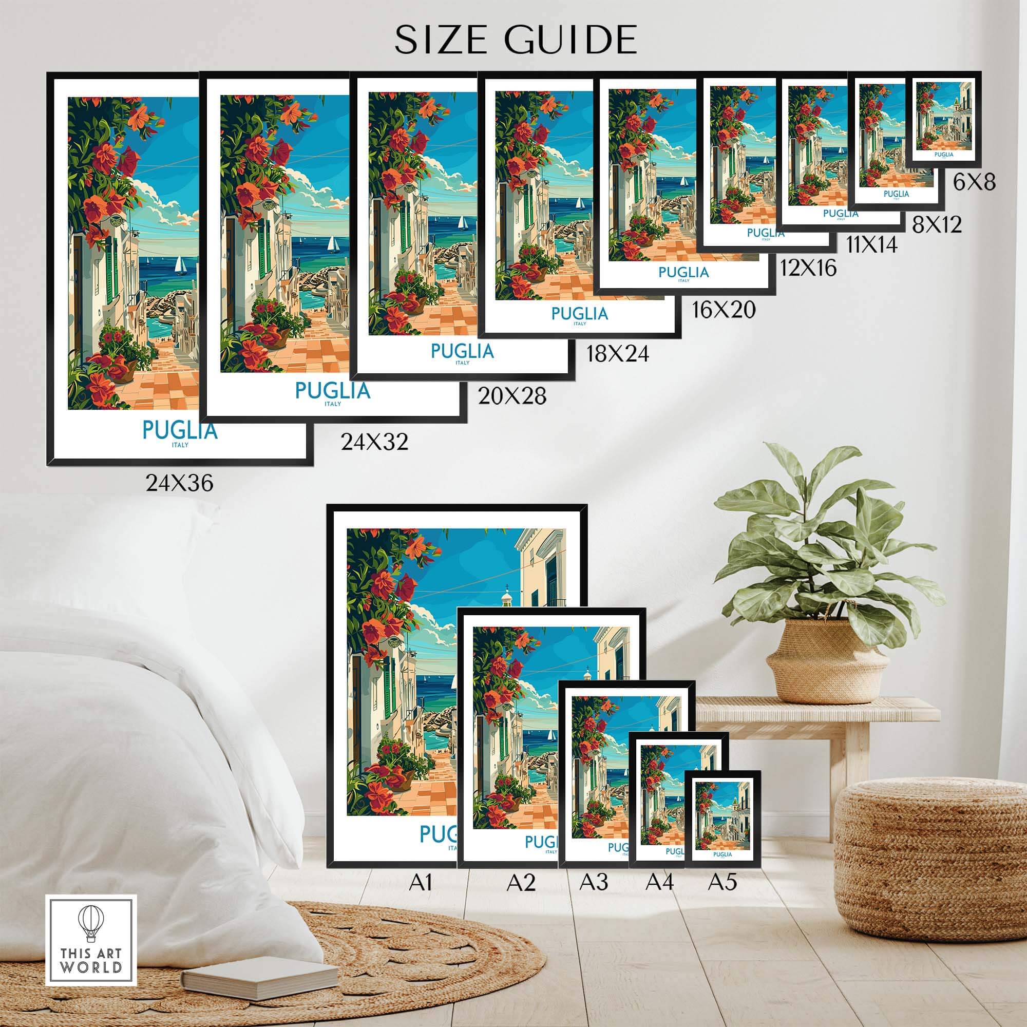 Puglia Print Italy - Unique Souvenir and Home Decor Piece