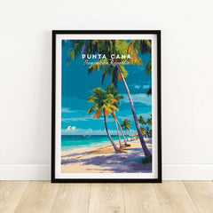 Punta Cana Dominican Republic Palm Tree Beach Poster - Tropical Caribbean Wall Art