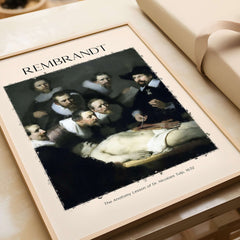 Rembrandt Anatomy Lesson Dr Tulp 1632 Group Portrait Art Print Dutch Master Poster featuring Dr. Tulp and surgeons.