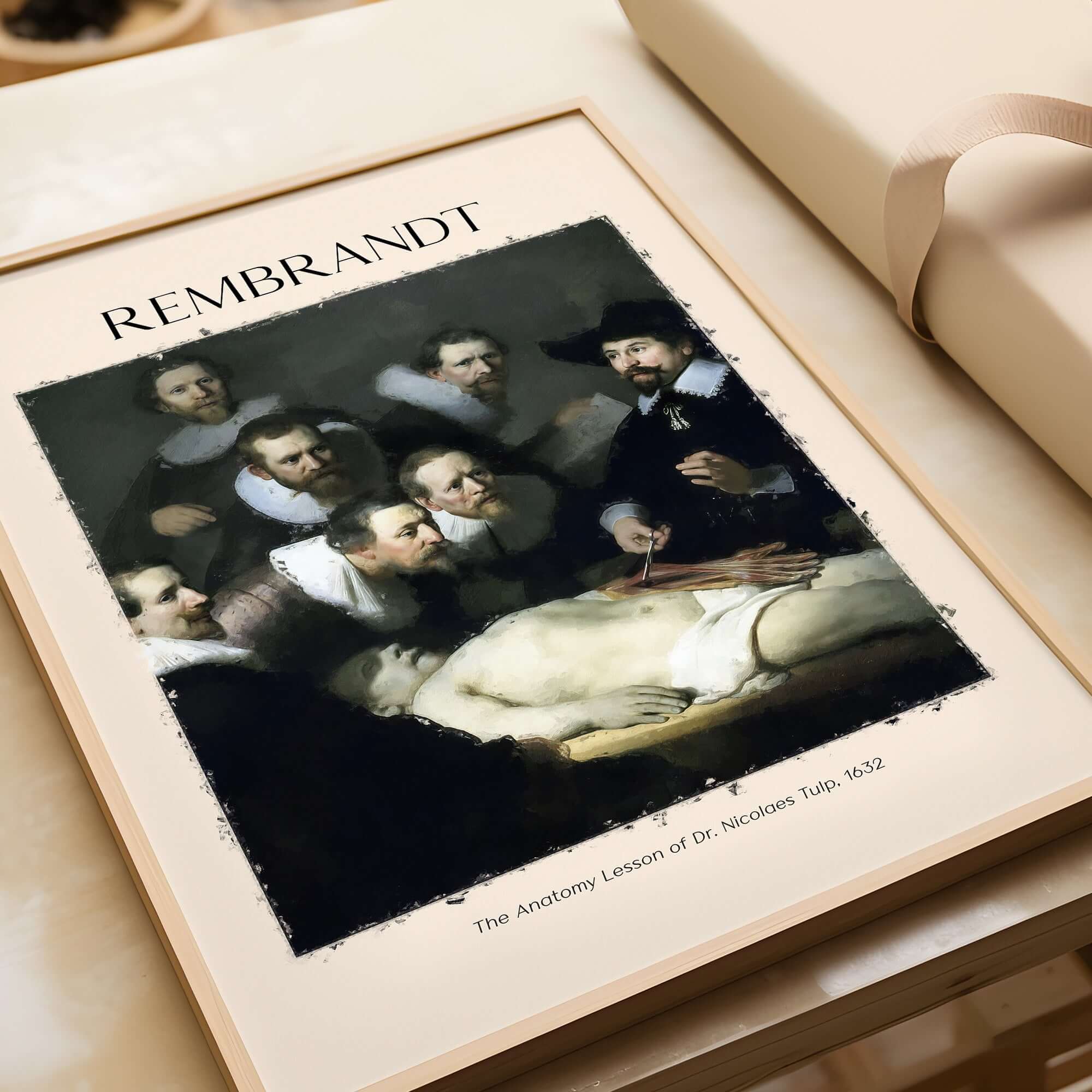 Rembrandt Anatomy Lesson Dr Tulp 1632 Group Portrait Art Print Dutch Master Poster featuring Dr. Tulp and surgeons.