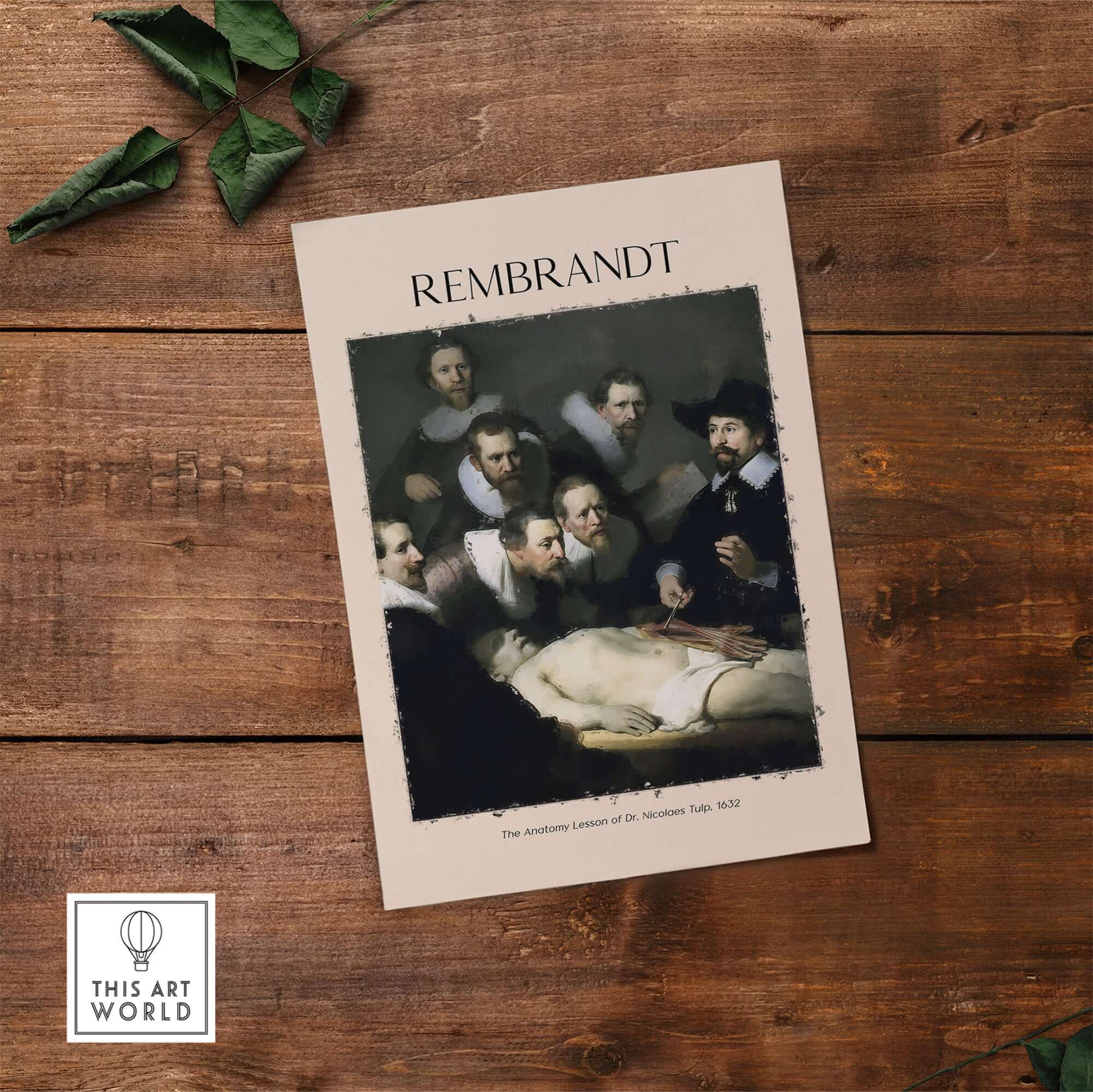 Rembrandt Anatomy Lesson Dr Tulp 1632 Group Portrait Art Print Dutch Master Poster showcasing the art detail and historical significance.