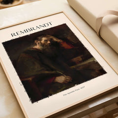 Rembrandt The Apostle Paul 1657 Religious Art Print Baroque Painting Poster on display