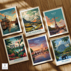 Rimini Italy Wall Art Print | Dramatic Sunset Over Tiberius Bridge Travel Poster collection with other iconic travel posters