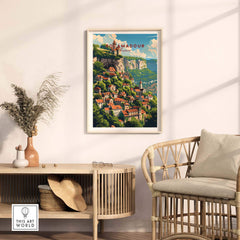 Rocamadour poster print displayed in a stylish room, enhancing home decor with French village charm.