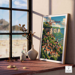 Rocamadour poster print showcasing the iconic French village, perfect for home decor and art lovers.