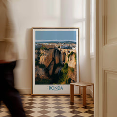 Ronda Spain Poster | Stunning Gorge Landscape Scene Canvas Print in an elegant interior setting