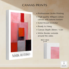 Rothko Inspired Abstract Pink and Red Art Print | Emotional Abstraction Poster - Canvas Details and Specifications